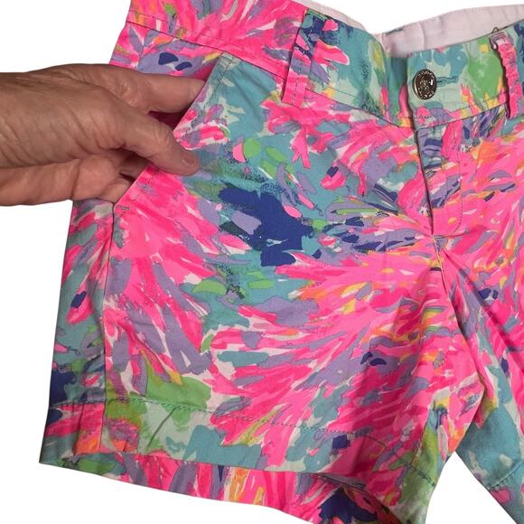 Lilly Pulitzer Cotton Callahan Short Palm Beach Coral Size 00 EUC - Picture 4 of 11